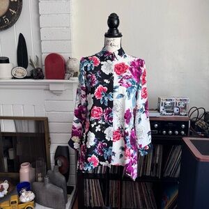 Chico’s Flowy Floral Button Down Blouse | Size 4